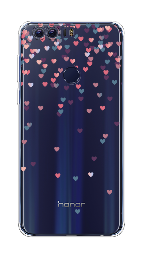 

Чехол на Honor 8 "Посыпка сердечки", Розовый;фиолетовый, 60950-3