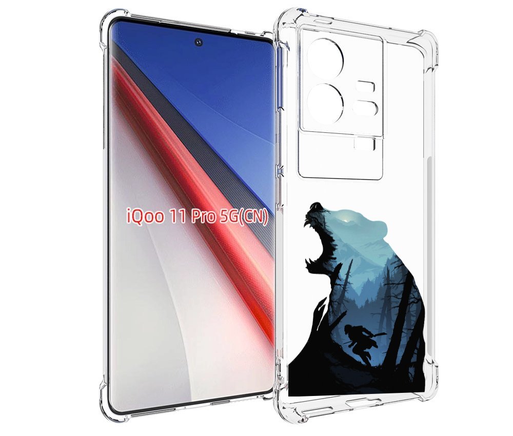 

Чехол бампер MyPads Ночной-медведь для Vivo iQOO 11 Pro противоу..., Прозрачный, Tocco