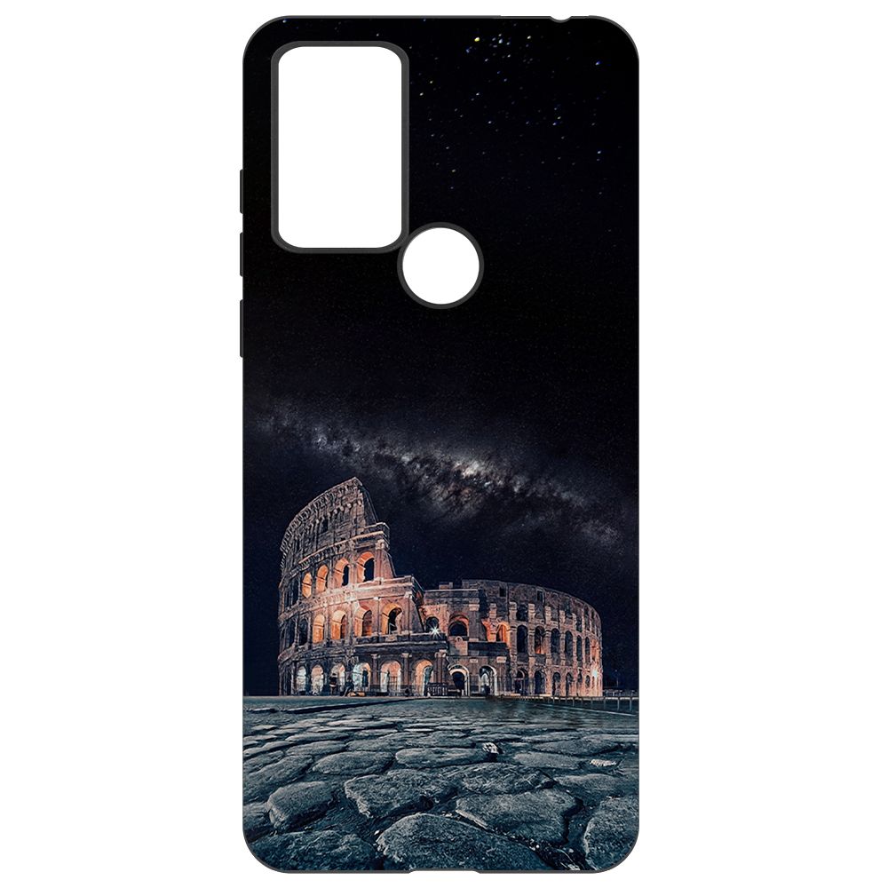 

Чехол-накладка Krutoff Soft Case Италия, Колизей для TCL 306 черный