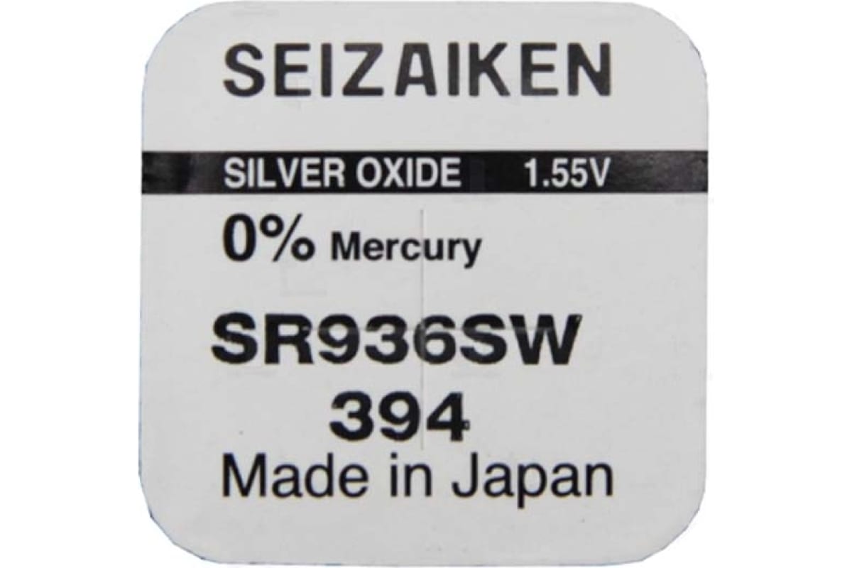 Батарейка SEIZAIKEN 394 (SR936SW) Silver Oxide 1.55V (1 шт)