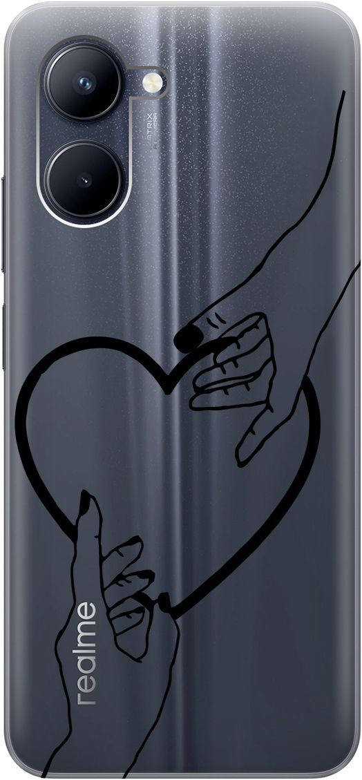 

Силиконовый чехол на realme C33 с 3D принтом "Hands" прозрачный, Прозрачный;черный, 1575100