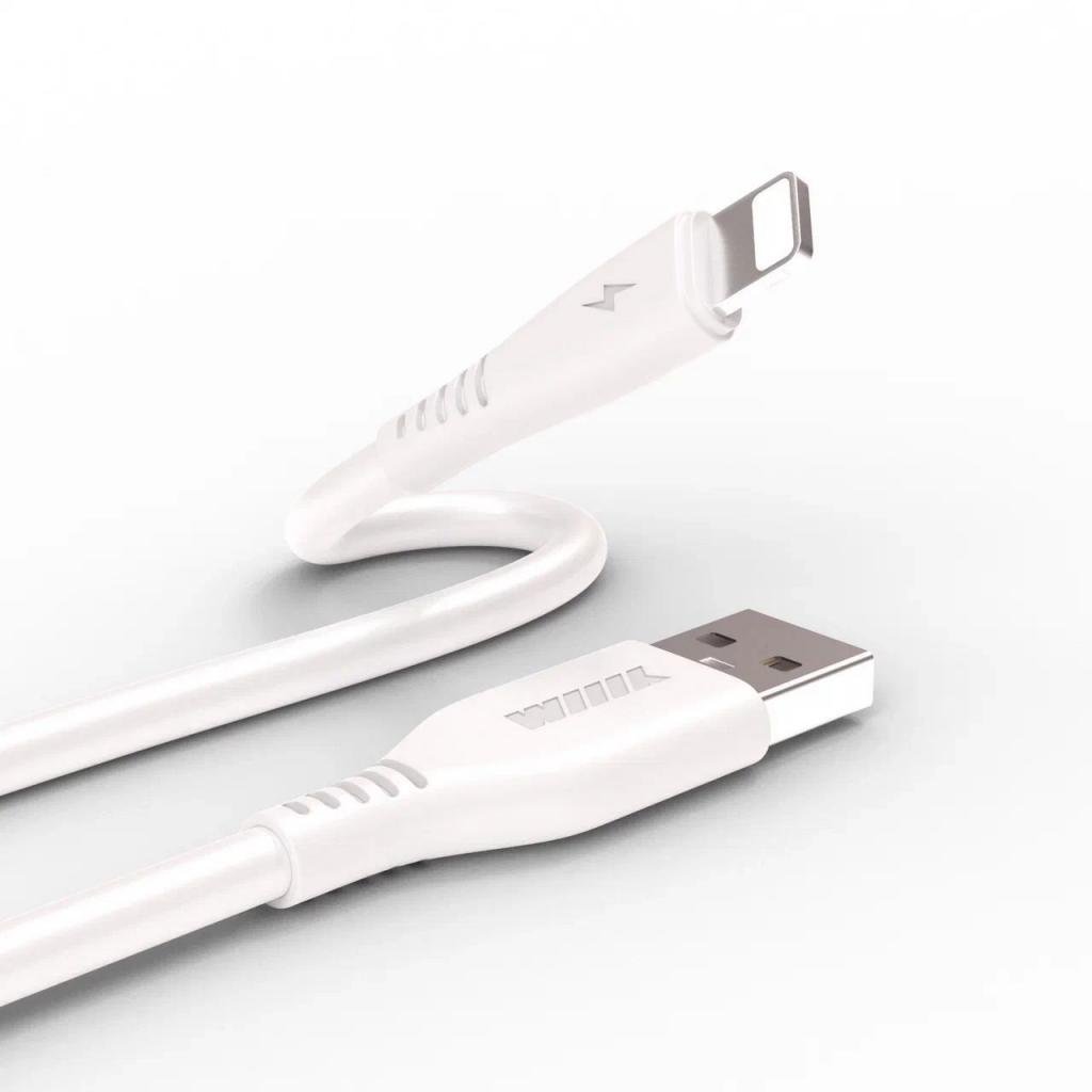 фото Кабель usb wiiix cb-107-u8 (1.0)-w usb-8pin, data, оплетка: пластик с тиснением, белый