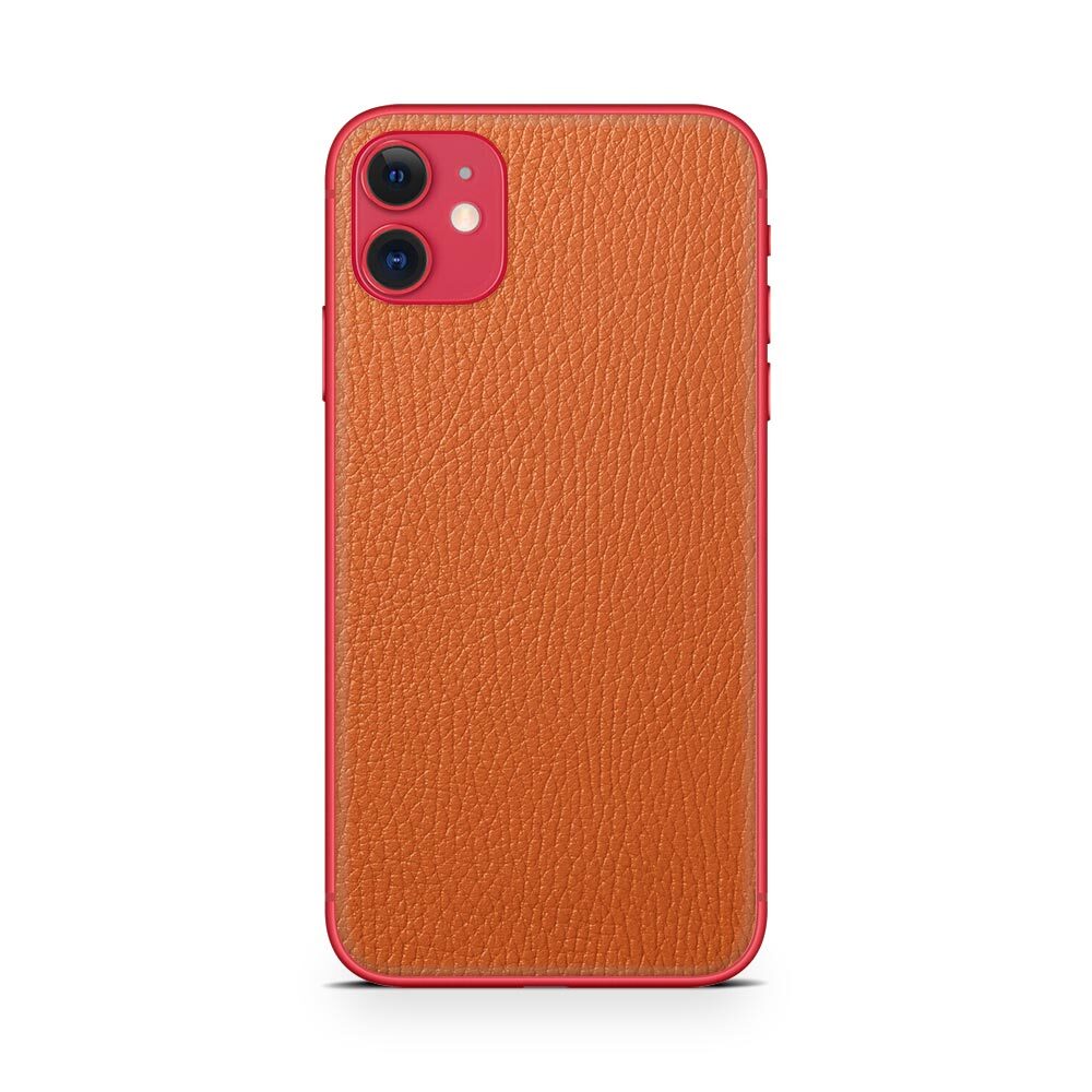 

Наклейка Glueskin из натуральной кожи Classic для Apple iPhone 11, Оранжевый