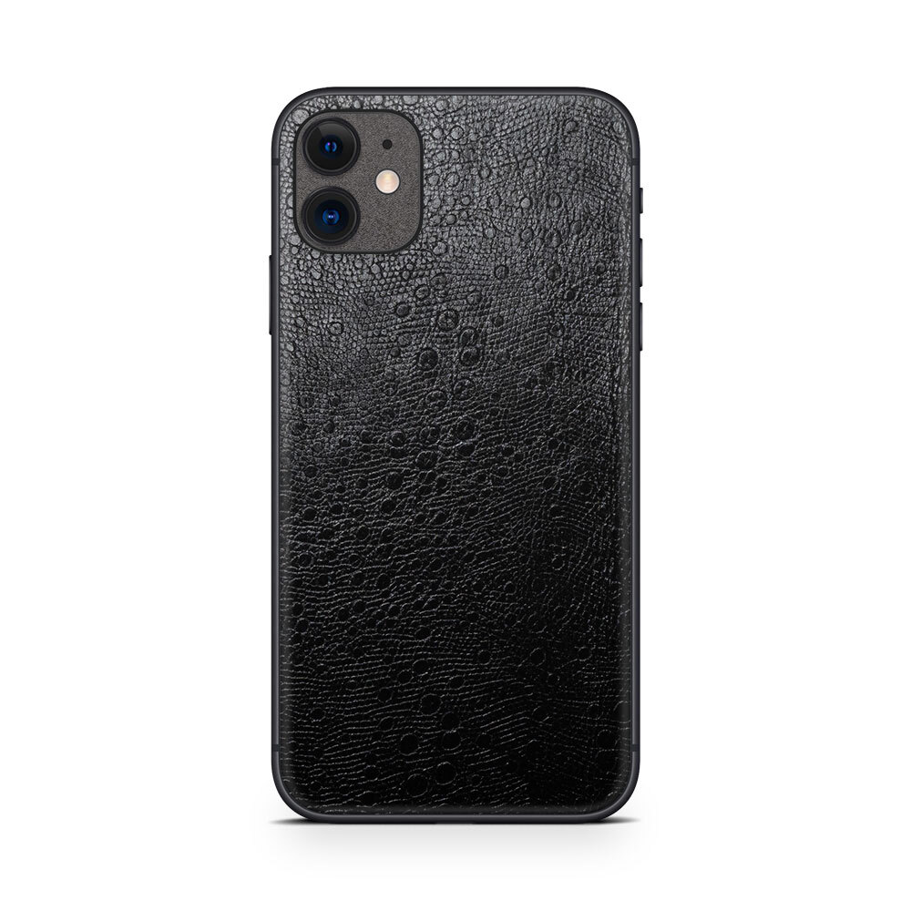 

Наклейка Glueskin из натуральной кожи Ostrich для Apple iPhone 11, Черный