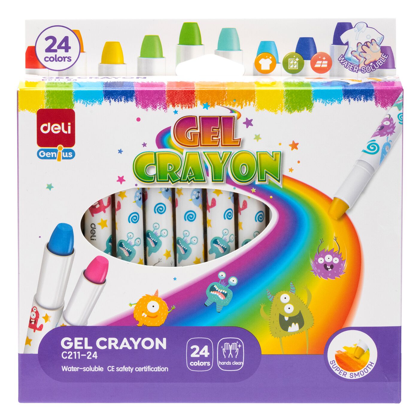

Восковые мелки Deli EC211-24 круглые 24цвета