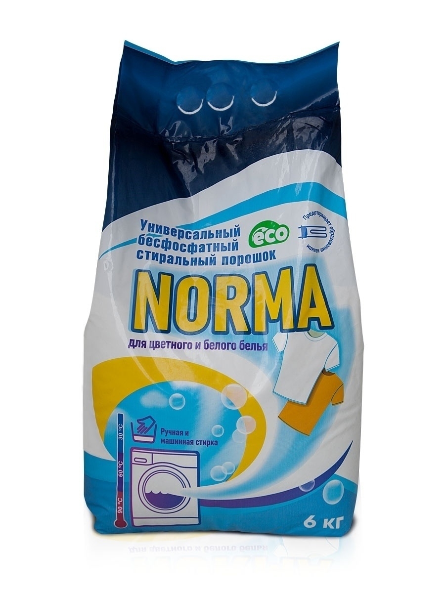 

Бесфосфатный стиральный nopoшок NORМA automat 6 кг