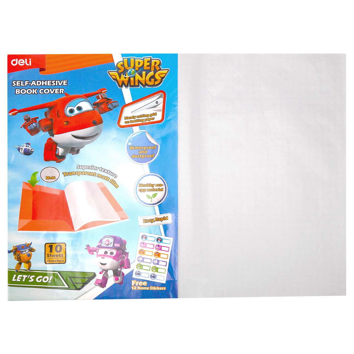 

Обложки для книг Deli EZ75112 Super Wings для книги с липк.сл. (набор 10шт), Разноцветный