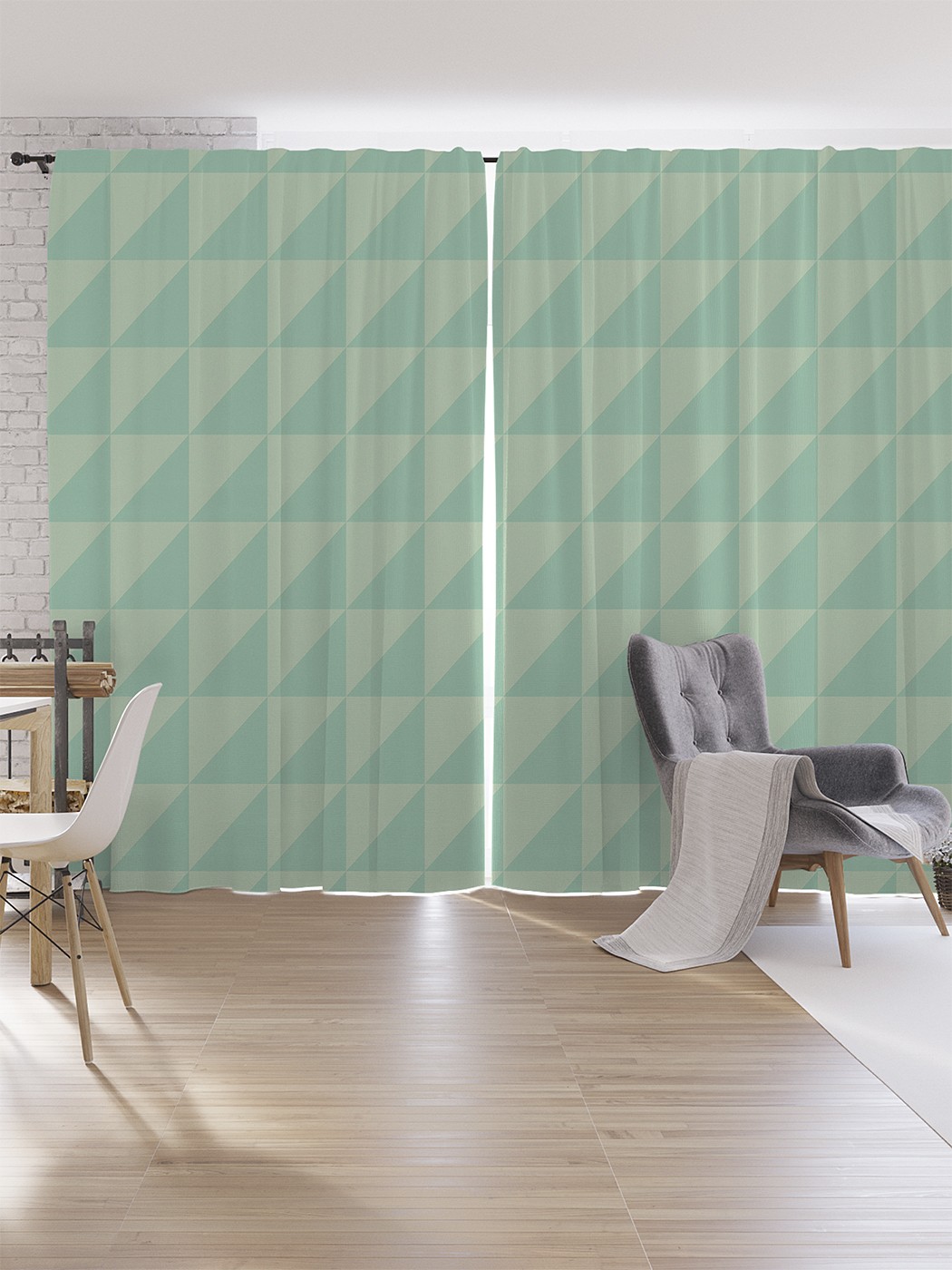 

Шторы под лён JoyArty "Квадратики в полоску", серия Oxford DeLux, 340х265 см, Квадратики в полоску