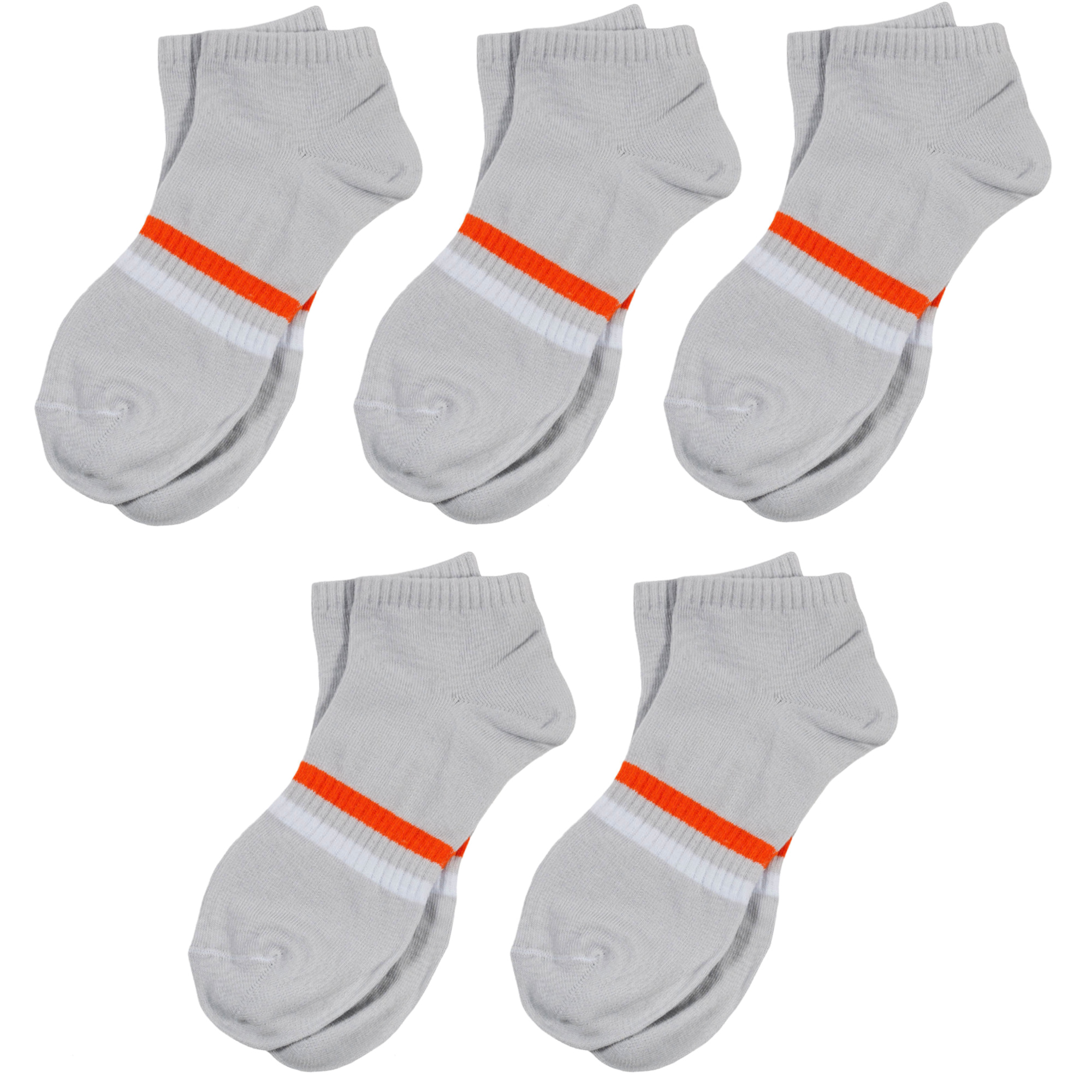 Носки для девочек ХОХ 5-SPD-16 цв. серый; белый; оранжевый р. 26-28