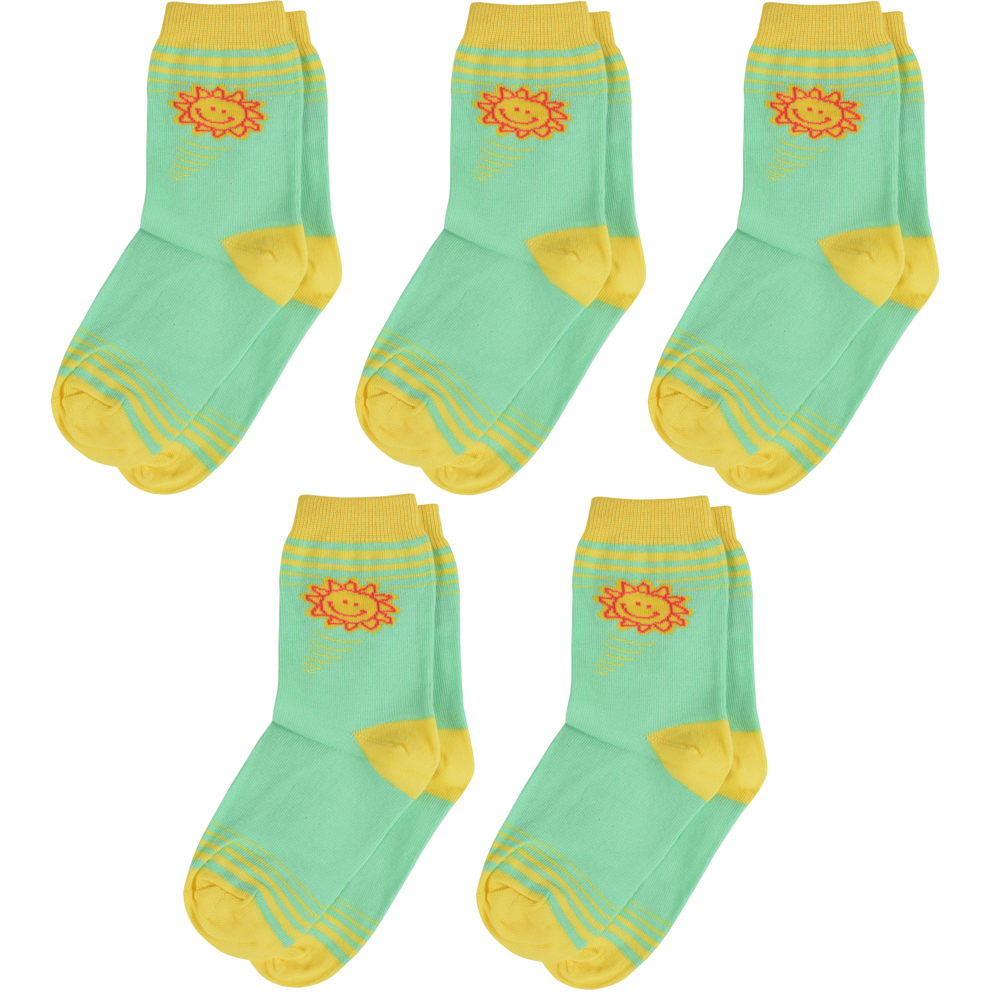 Носки для девочек ХОХ 5-d-1101 цв. зеленый; желтый р. 20-22