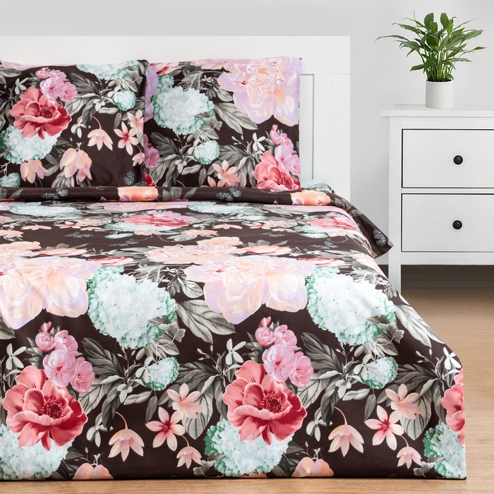 

Постельное белье Экономь и Я Евро Пионы 200х210 , 220х215 , 70х70 2 шт.