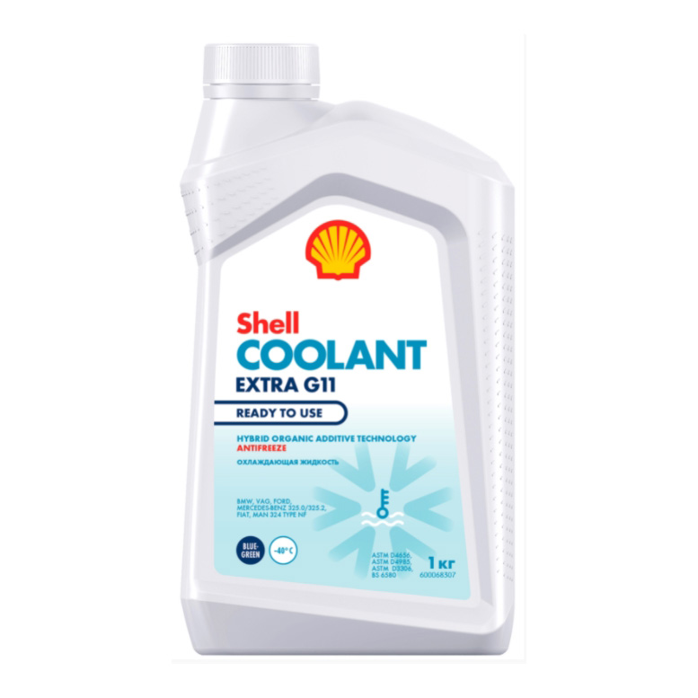 фото Антифриз shell coolant extra g11 готовый -40c сине-зеленый 1 кг 550062769 shell 550062769