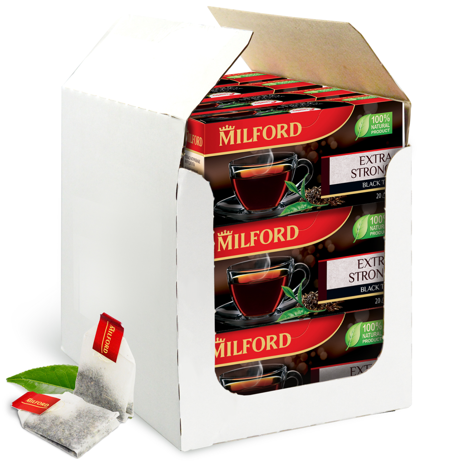 Чай в пакетиках Milford Особо крепкий, 12 пачек по 20 пакетиков