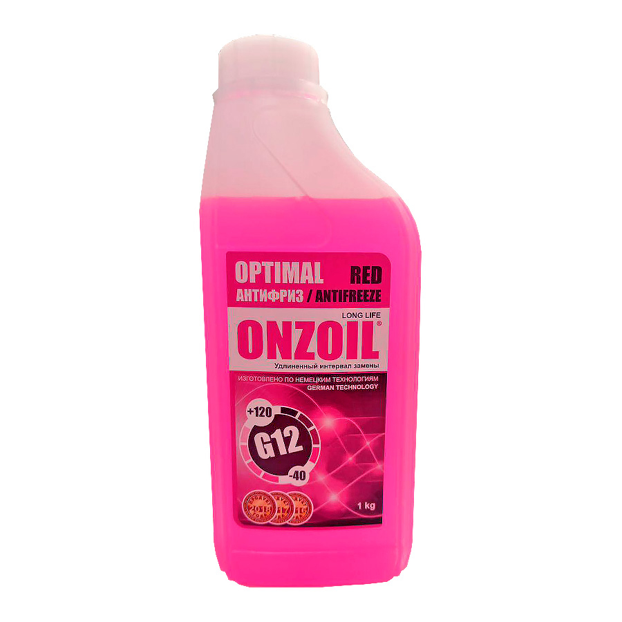 фото Антифриз 1кг - готовый красный, red optimal g12 onzoil арт. afred1onzoil