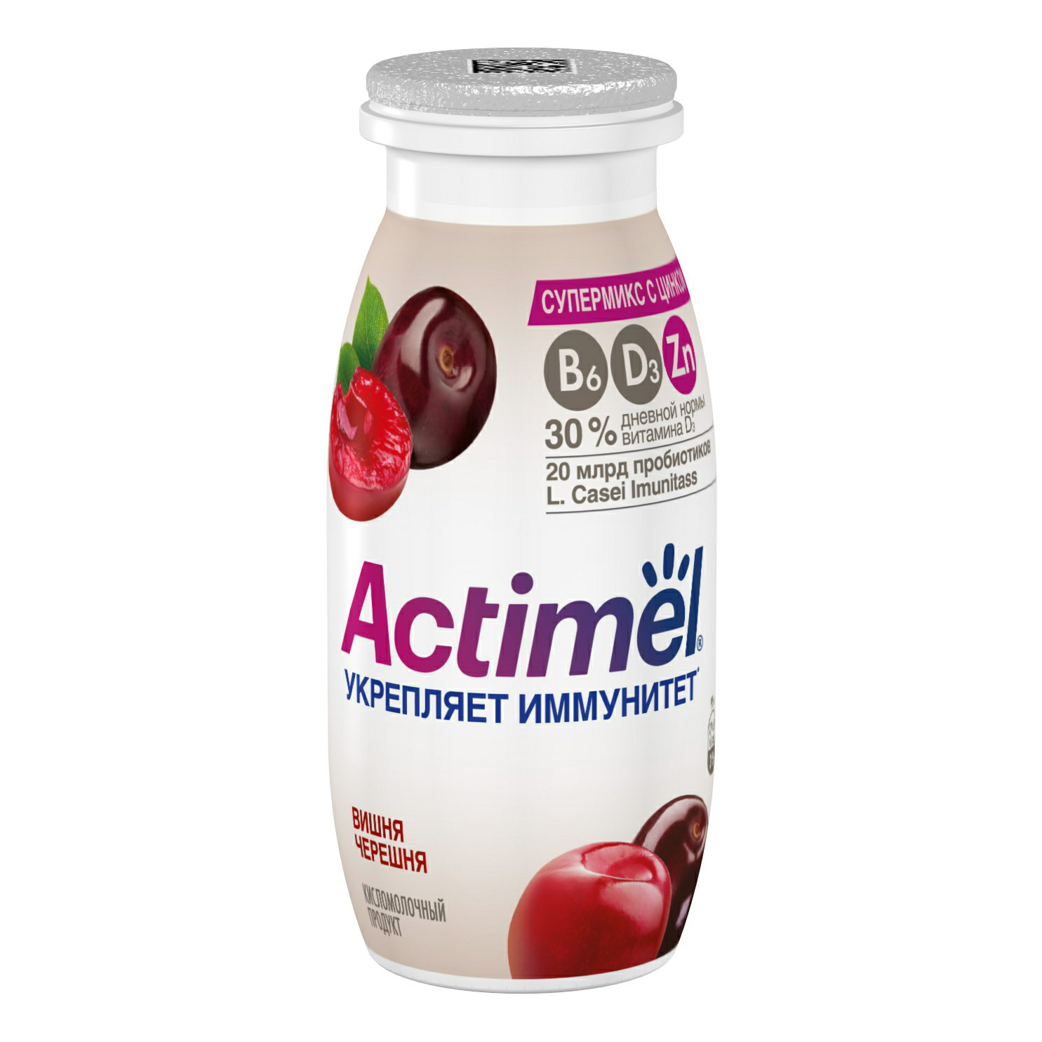 

Кисломолочный напиток Actimel вишня-черешня 1,5% БЗМЖ 95 мл