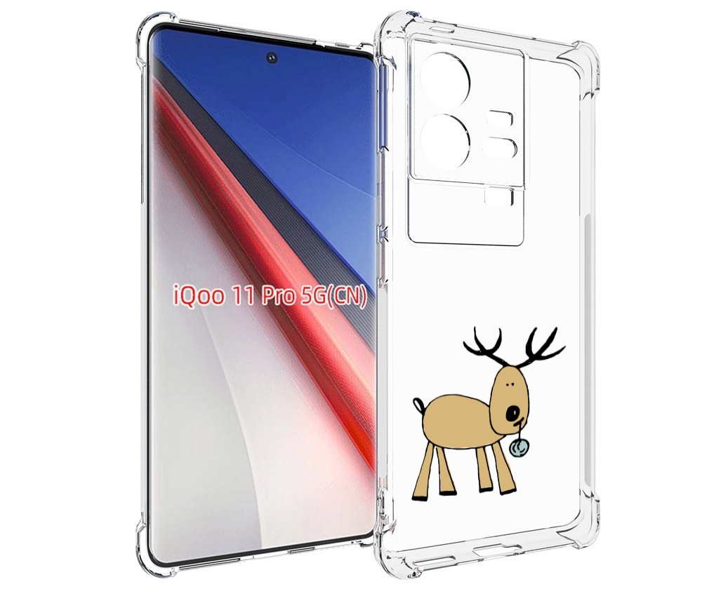 

Чехол бампер MyPads Олень с шариком для Vivo iQOO 11 Pro противо..., Прозрачный, Tocco