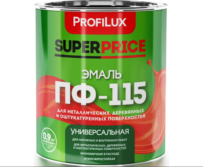 фото Эмаль универсальная profilux пф-115 superprice голубая 0,9кг