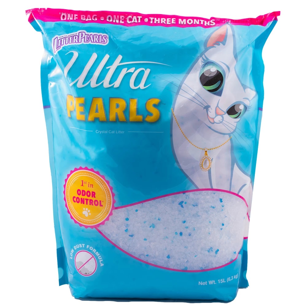 фото Впитывающий наполнитель для кошек ultra pearls силикагелевый, 6.3 кг, 15 л,