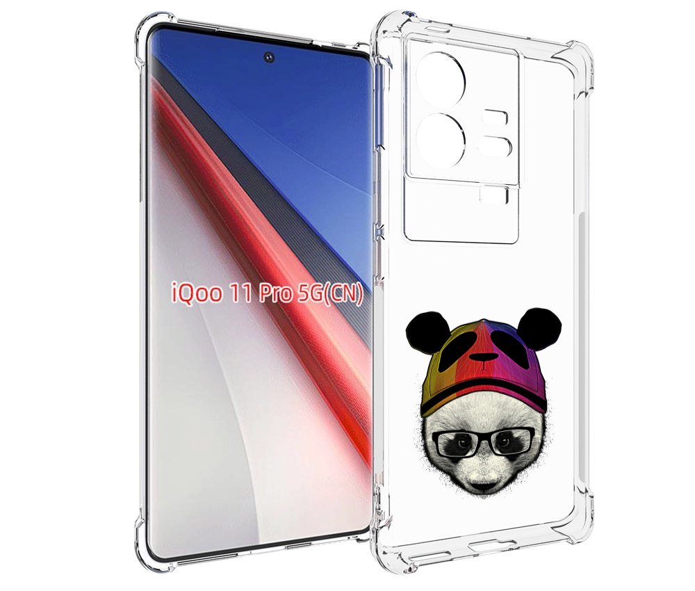 

Чехол бампер MyPads Панда в шапке для Vivo iQOO 11 Pro противоуд..., Прозрачный, Tocco