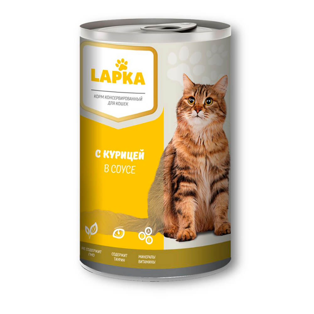 Консервы для кошек Lapka, курица, 415г