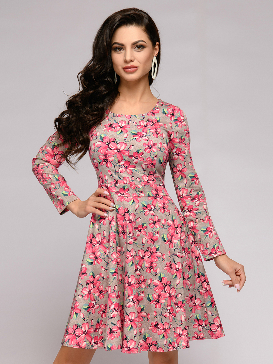 

Платье женское 1001dress DM01469 серое 46 RU, DM01469