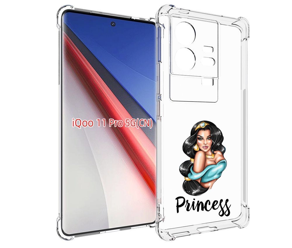 

Чехол бампер MyPads Принцесса-Жасмин женский для Vivo iQOO 11 Pr..., Прозрачный, Tocco