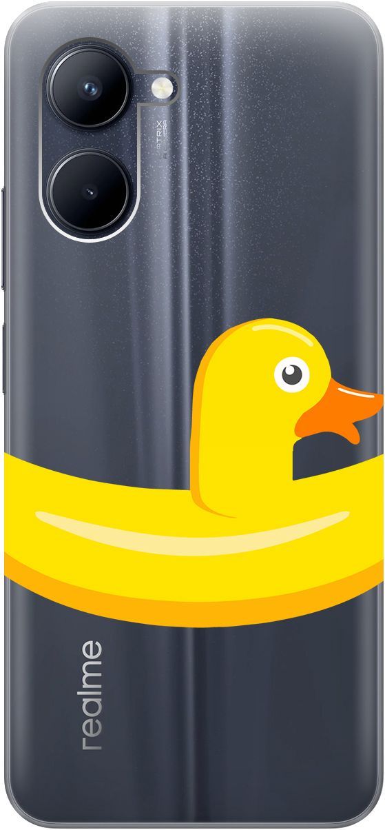 

Силиконовый чехол на realme C33 с 3D принтом "Duck Swim Ring" прозрачный, Прозрачный;белый, 1575100