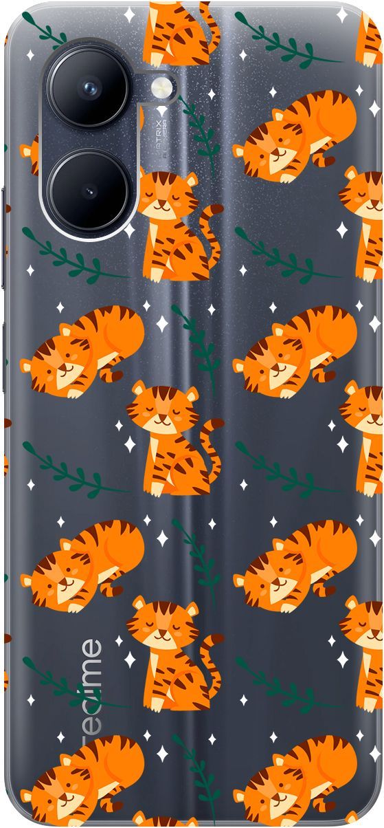 

Силиконовый чехол на realme C33 с 3D принтом "Tigers" прозрачный, Прозрачный;бежевый, 1575100