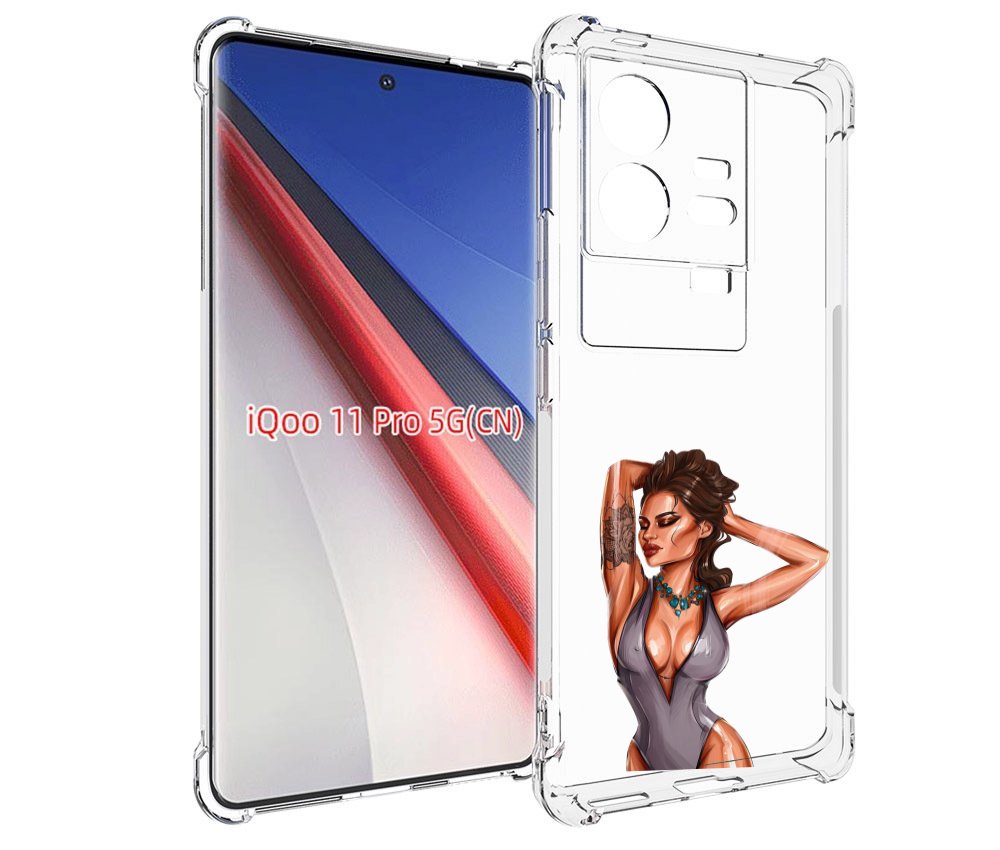 

Чехол бампер MyPads Роскошная-девушка женский для Vivo iQOO 11 P..., Прозрачный, Tocco