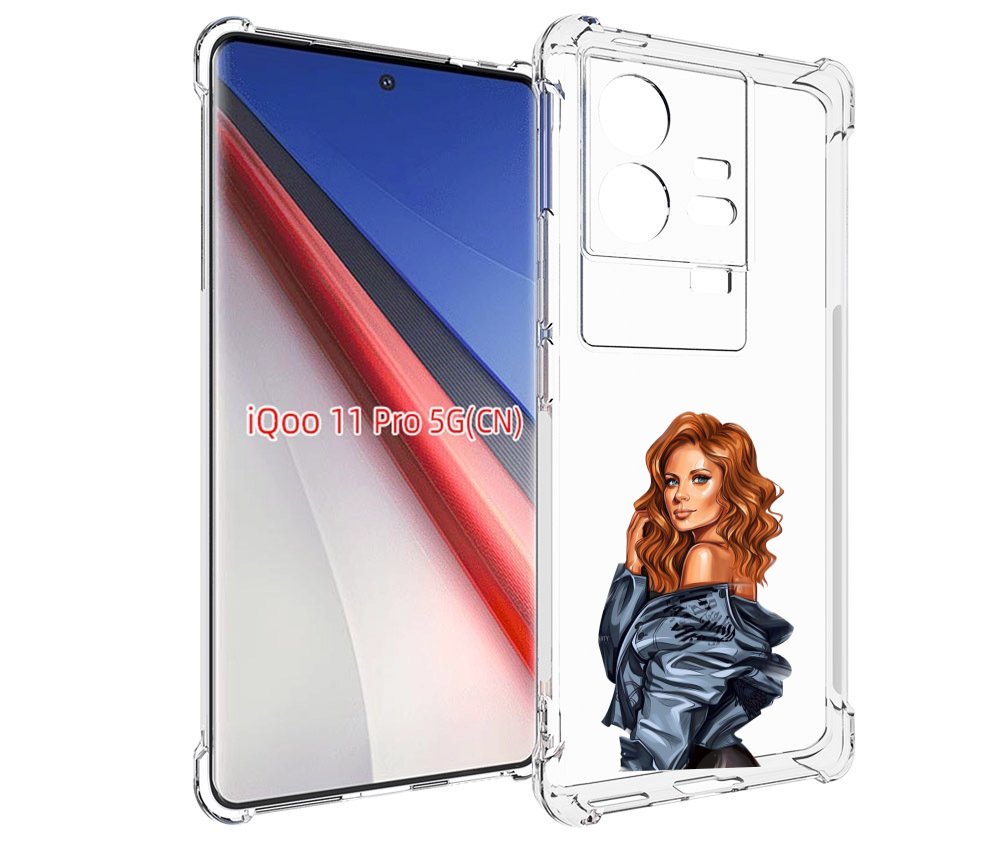 

Чехол бампер MyPads Рыжая-девушка женский для Vivo iQOO 11 Pro п..., Прозрачный, Tocco