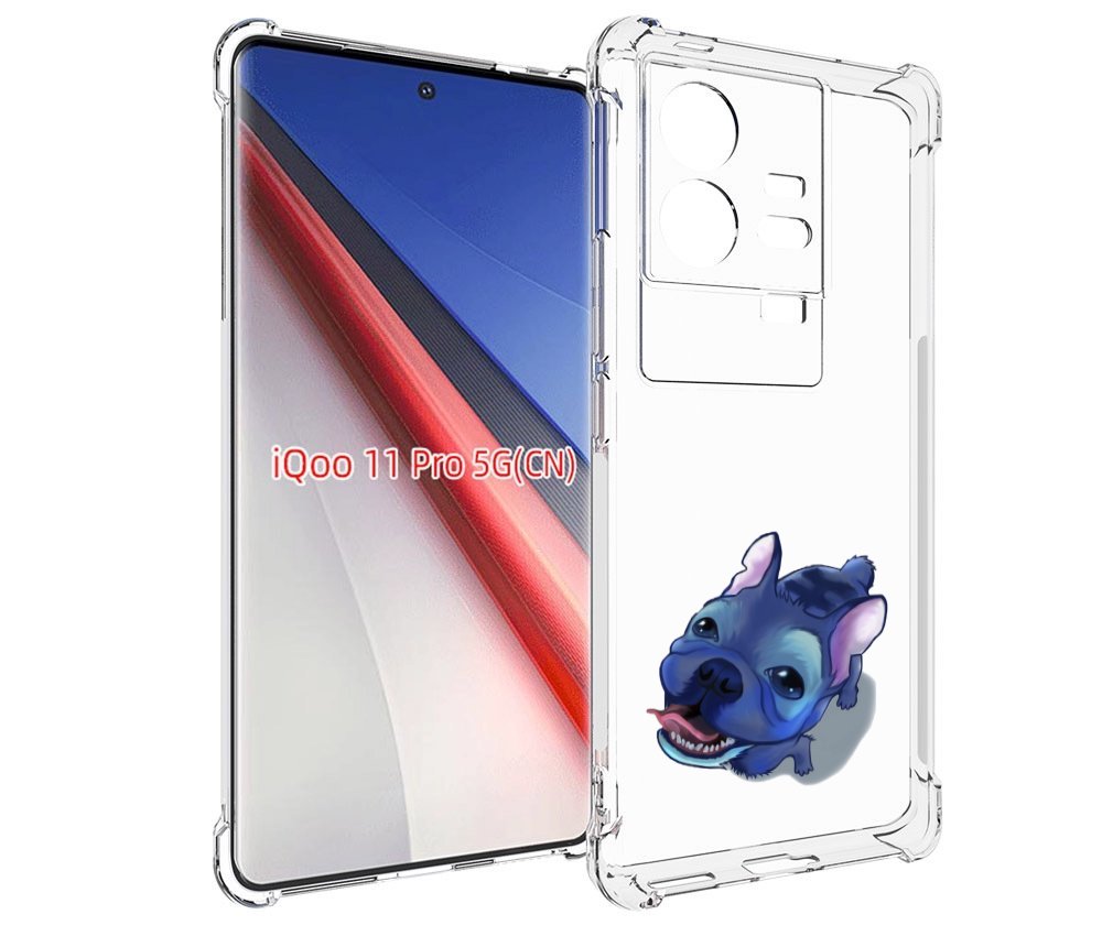 

Чехол бампер MyPads Синий Пес для Vivo iQOO 11 Pro противоударный, Прозрачный, Tocco