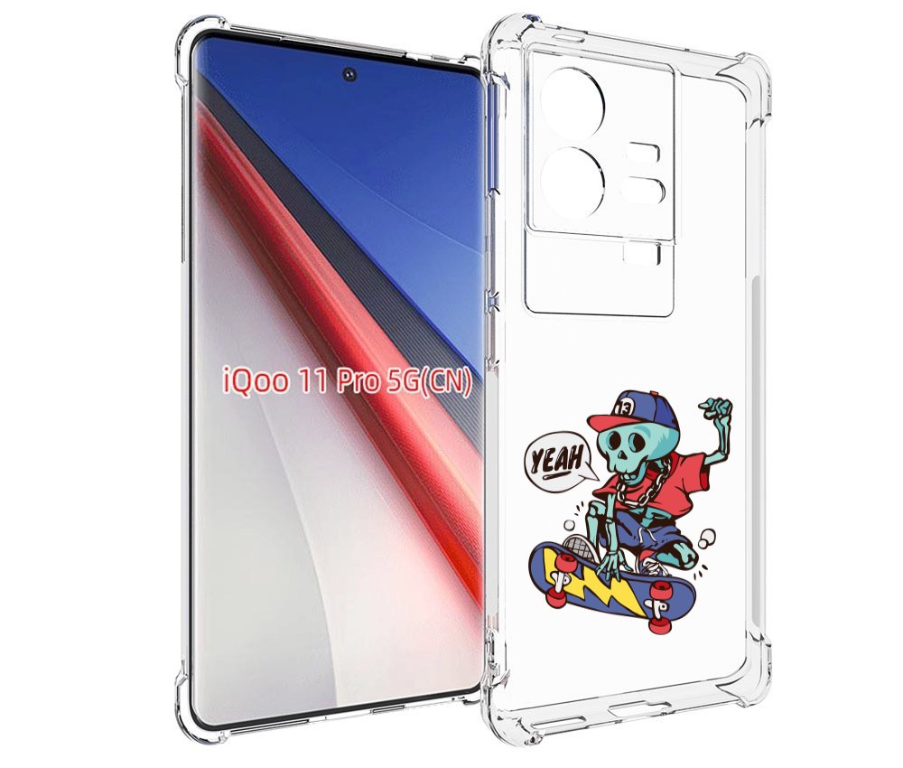 

Чехол бампер MyPads Скелет-на-скейте для Vivo iQOO 11 Pro против..., Прозрачный, Tocco