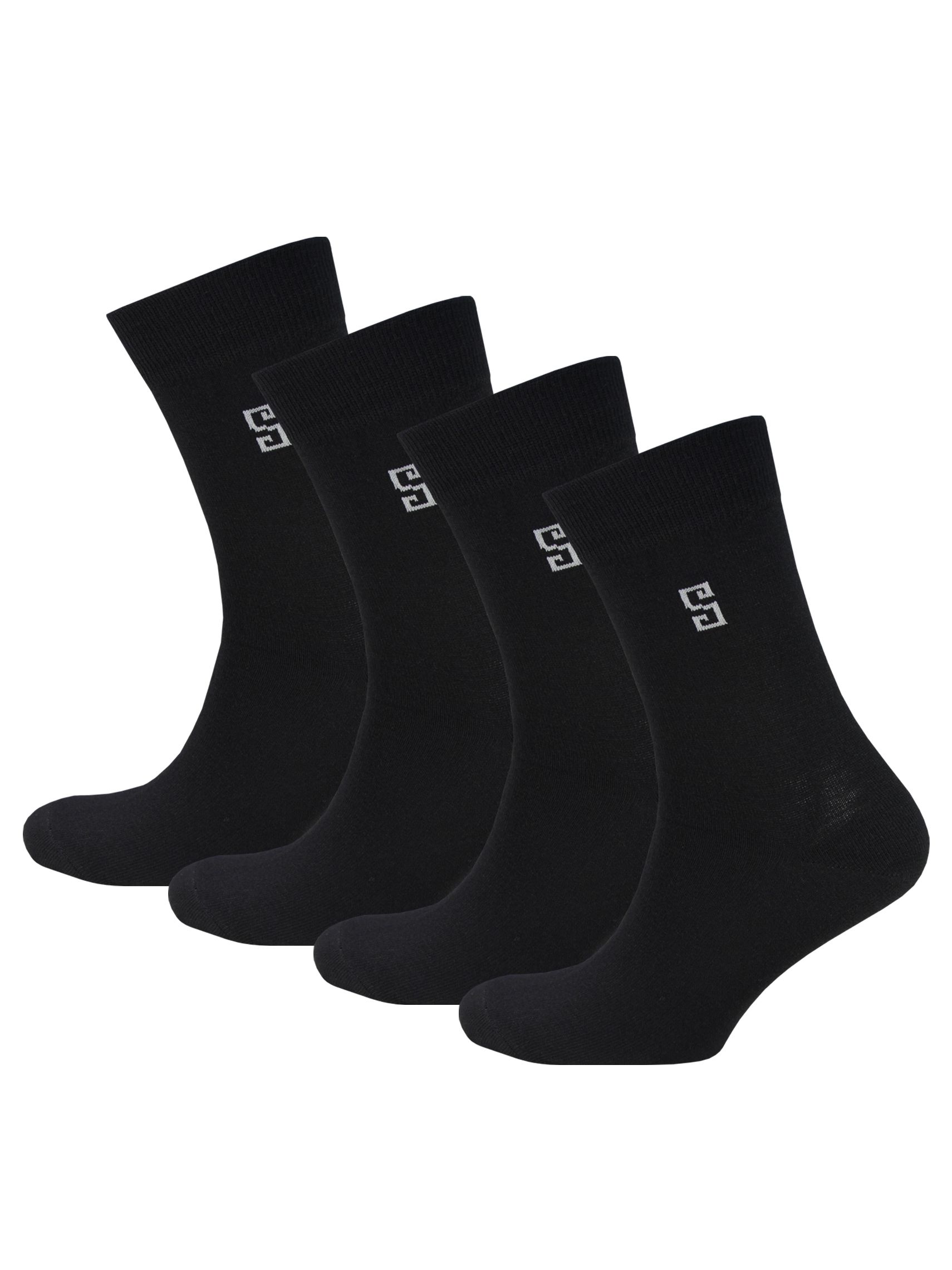Комплект носков мужских Status Классические из хлопка черных 25, 4 пары
