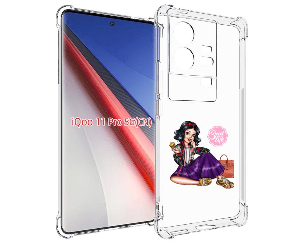 

Чехол бампер MyPads Сладкая-жизнь женский для Vivo iQOO 11 Pro п..., Прозрачный, Tocco