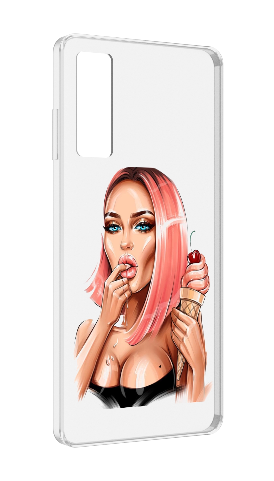 

Чехол MyPads Девушка-и-мороженое женский для TCL 20 5G, Прозрачный, Tocco