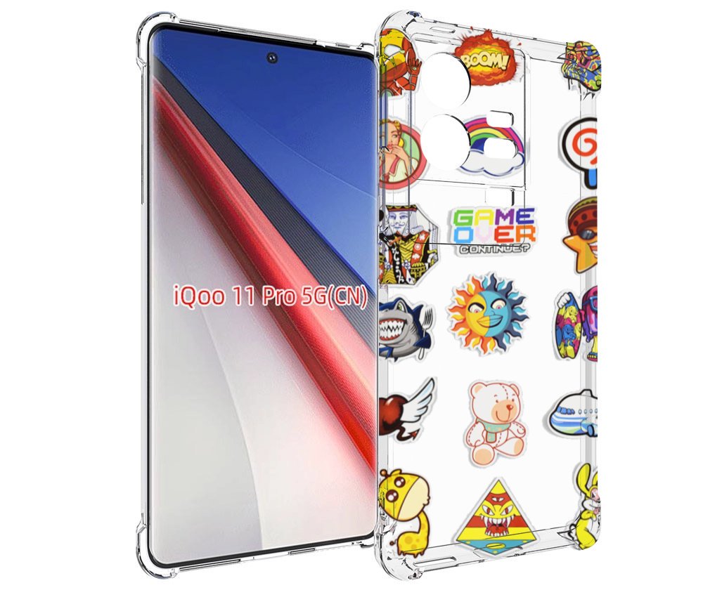 

Чехол бампер MyPads Стикеры для Vivo iQOO 11 Pro противоударный, Прозрачный, Tocco
