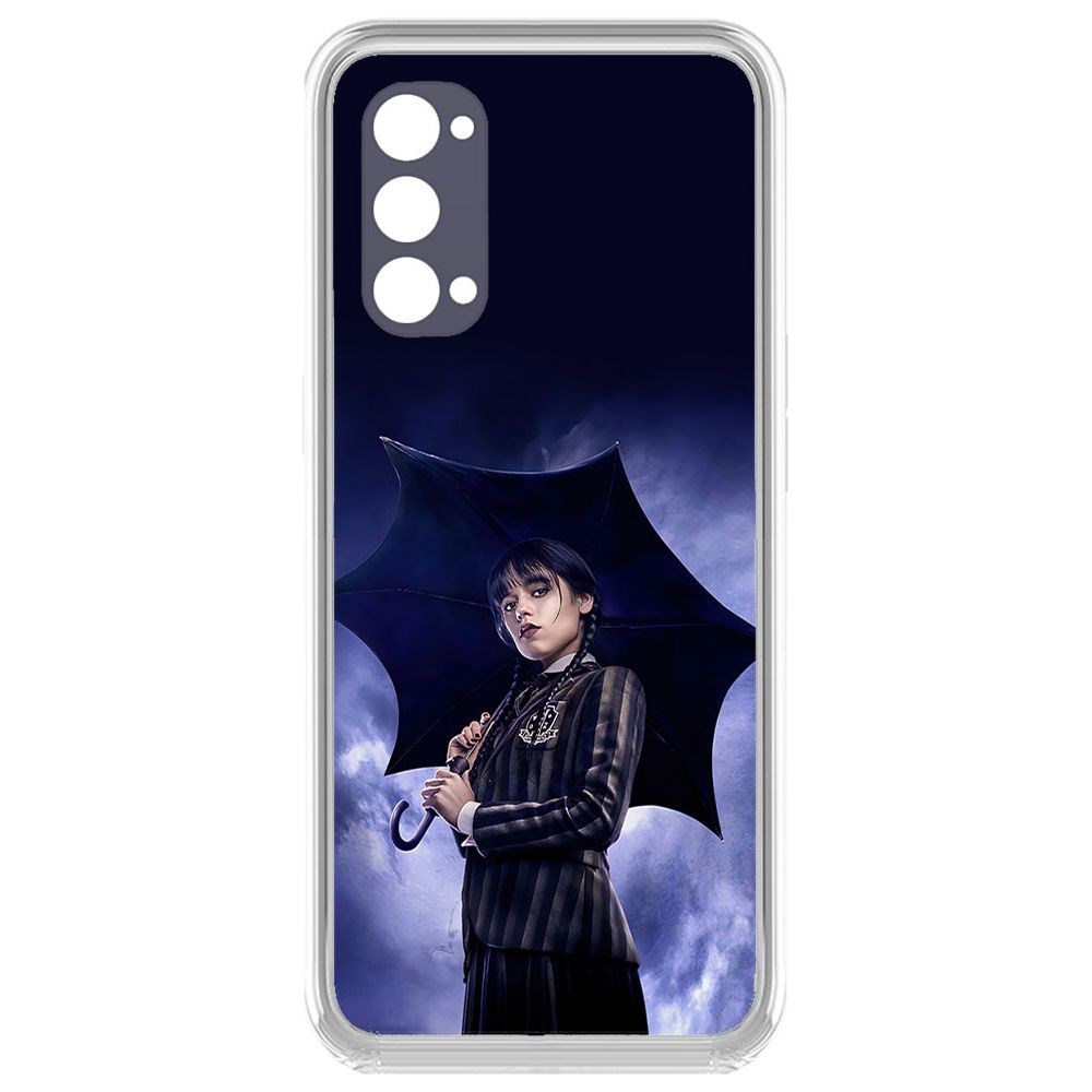 

Чехол-накладка Уэнсдей Аддамс - Уэнсдей под зонтом для Oppo Reno4 Pro 5G, Прозрачный