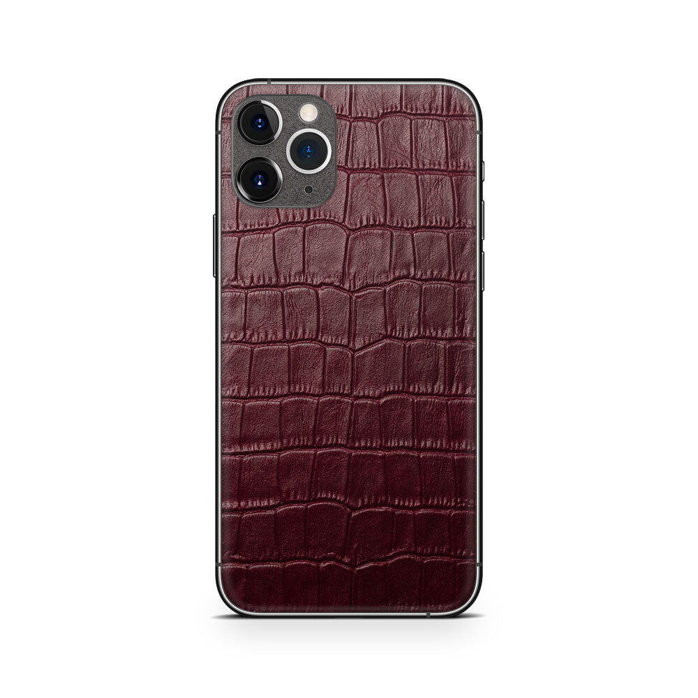 

Наклейка Glueskin из натуральной кожи Croco для Apple iPhone 11 Pro Max, Бордовый