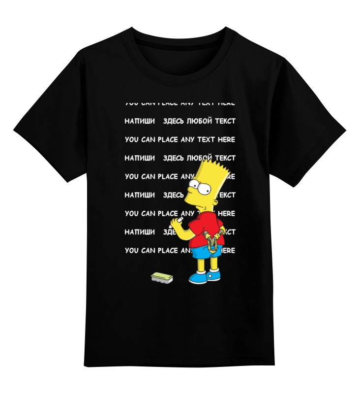 

Футболка детская Printio Bart simpson & chalkboard цв. черный р. 152, Bart simpson & chalkboard