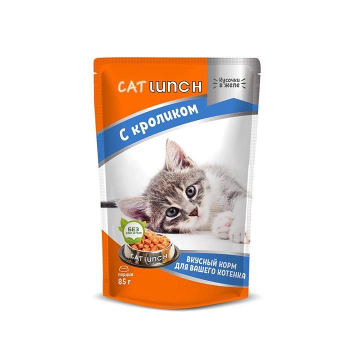 Влажный корм для кошек Cat Lunch с кроликом 12 шт по 85г 832₽