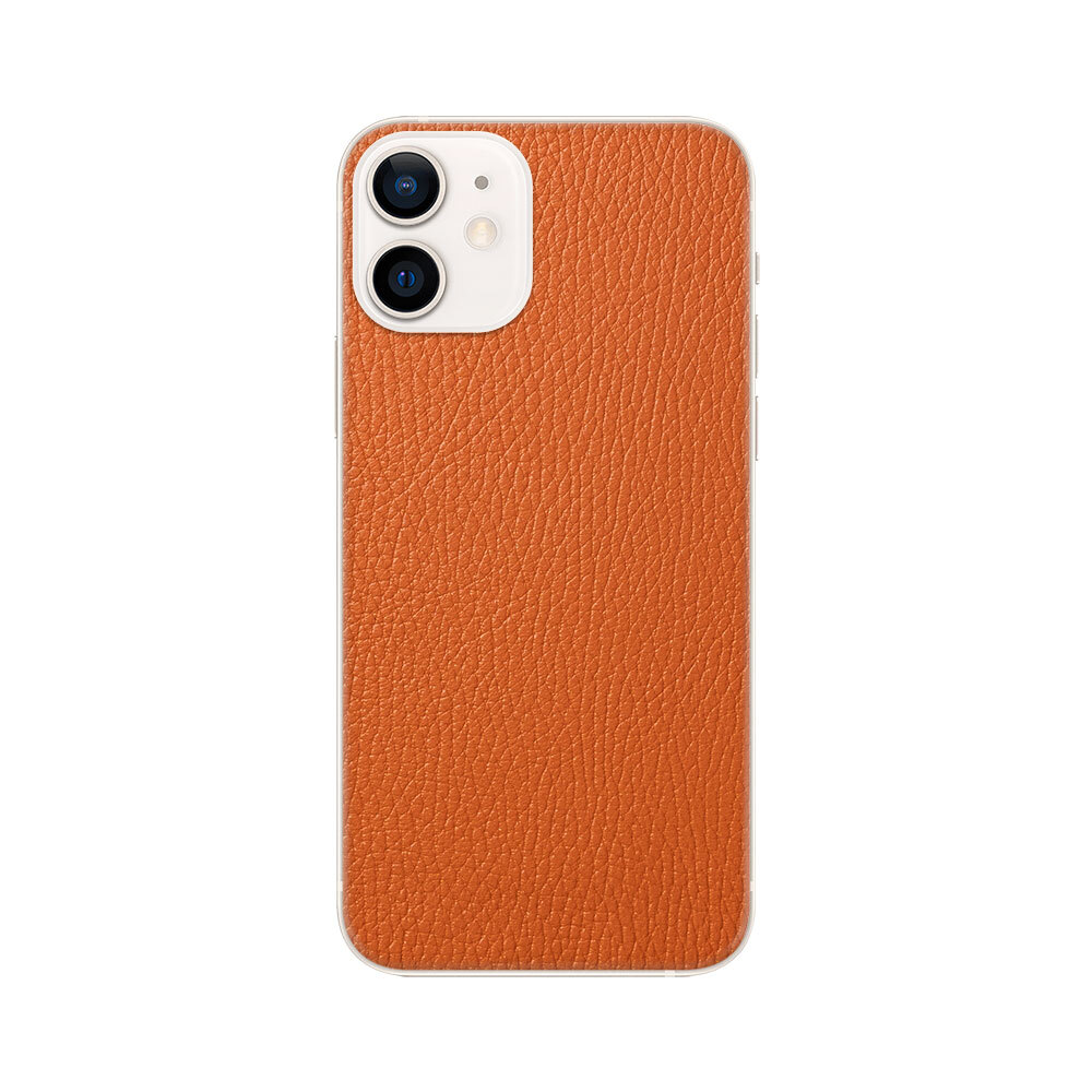 

Наклейка Glueskin из натуральной кожи Classic для Apple iPhone 12 mini, Оранжевый