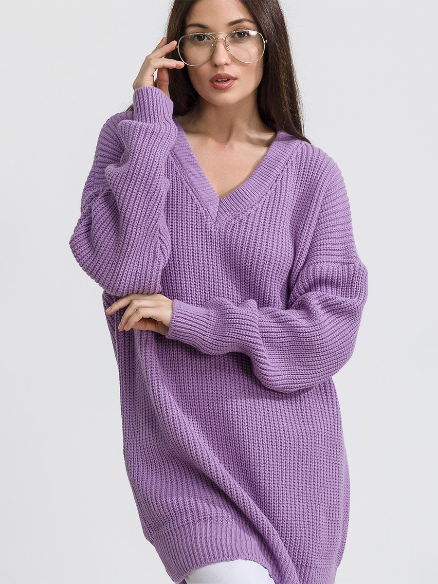 

Свитер женский Happyfox HF6098 фиолетовый 42-52, HF6098