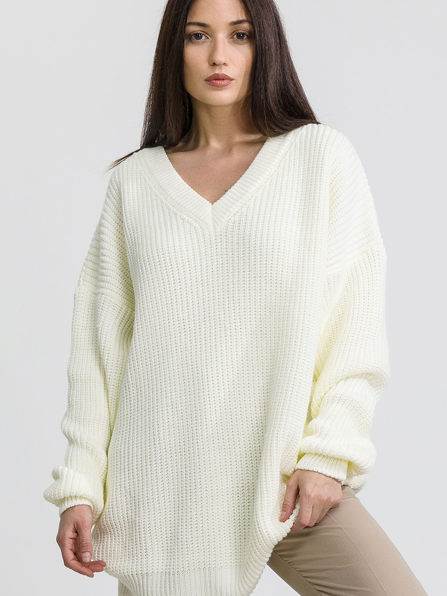 

Свитер женский Happyfox HF6098 белый 42-52, HF6098