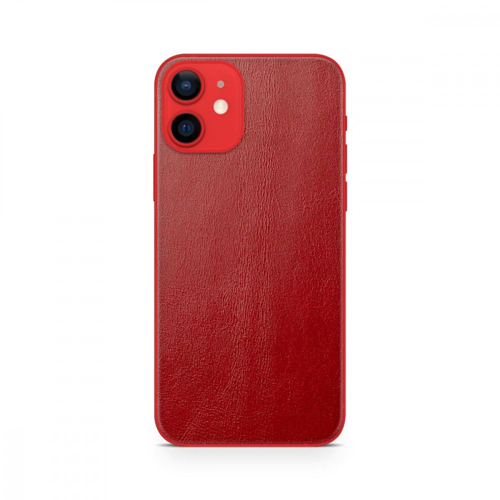 

Наклейка Glueskin из натуральной кожи Just Red для Apple iPhone 12 mini, Красный