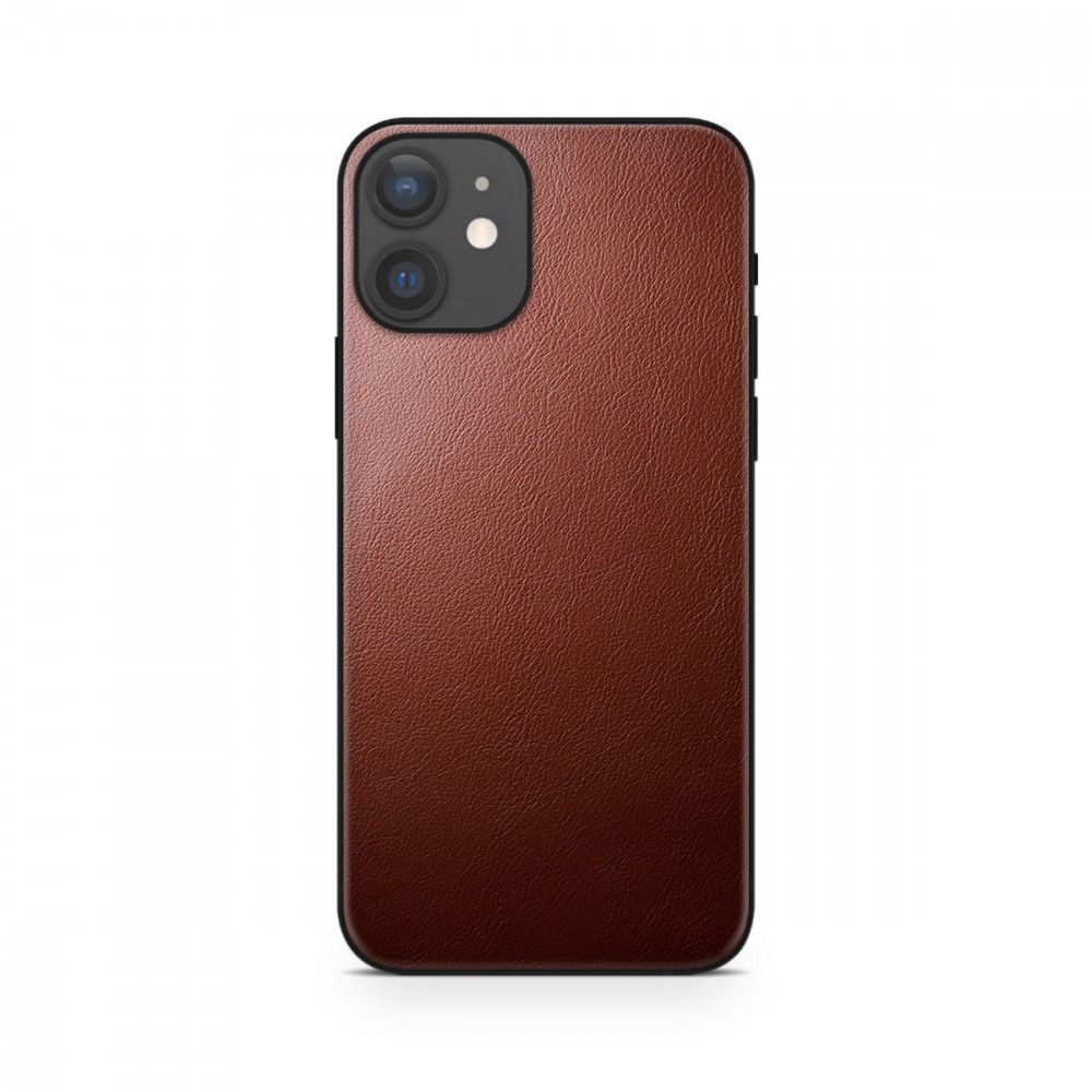 

Наклейка Glueskin из натуральной кожи Rook для Apple iPhone 12 mini, Коричневый