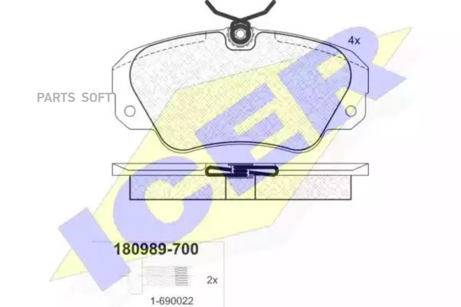 

Колодки Дисковые Передние Оре ICER 180989700