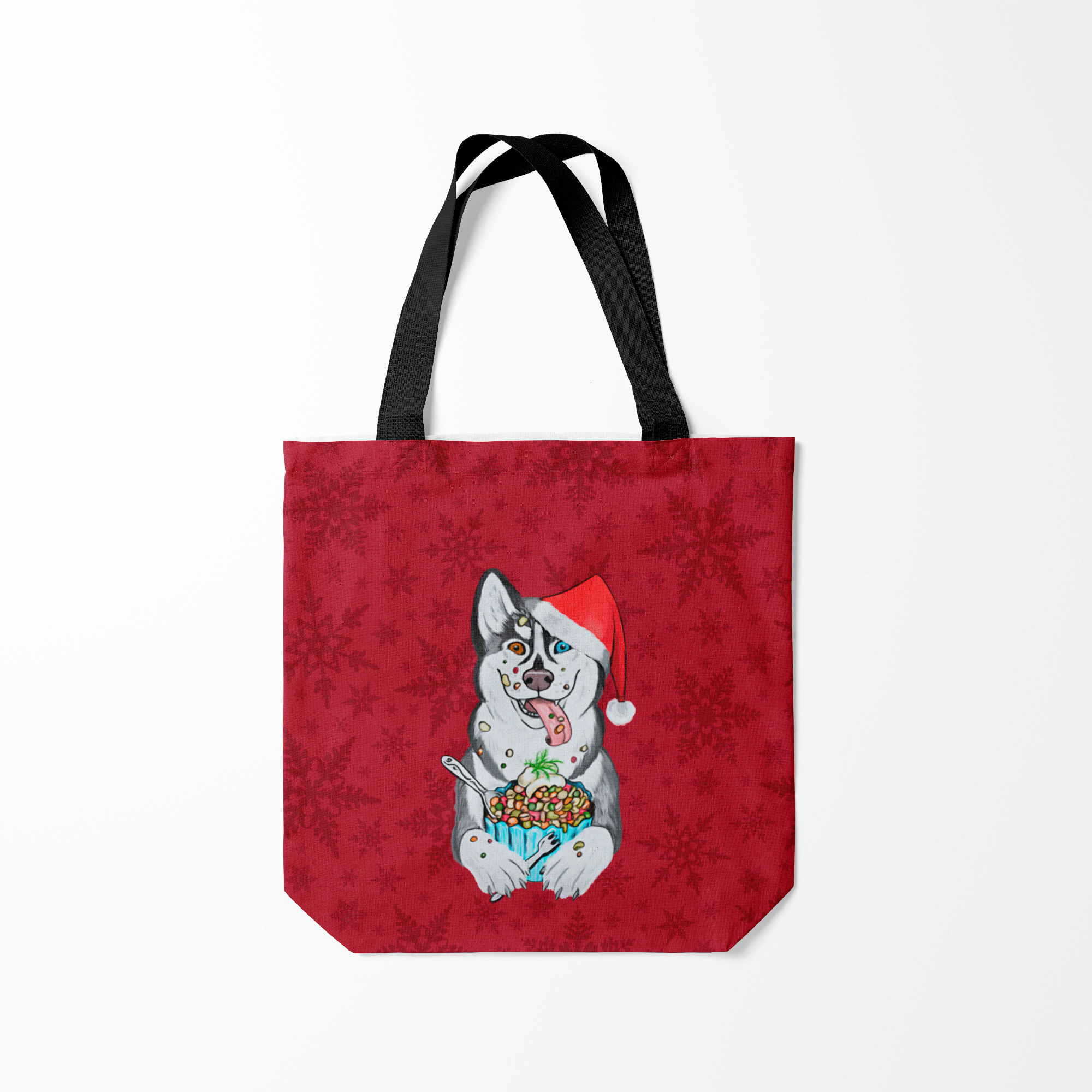 

Сумка шoппер унисекс Burnettie Christmas Husky, красный, Christmas Husky