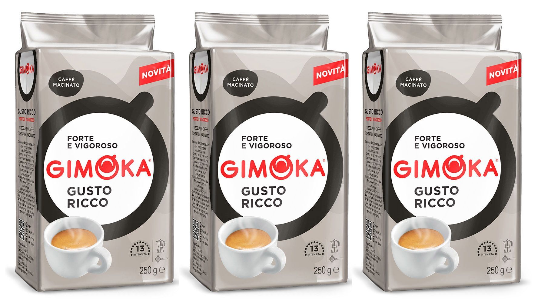 Кофе молотый Gimoka Gusto Ricco, 3 шт по 250 г