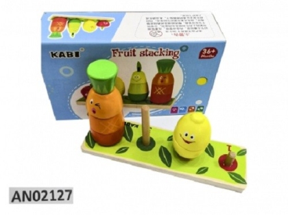 

Деревянная игрушка Пирамидка. Овощи и фрукты - 1 , 4 штуки