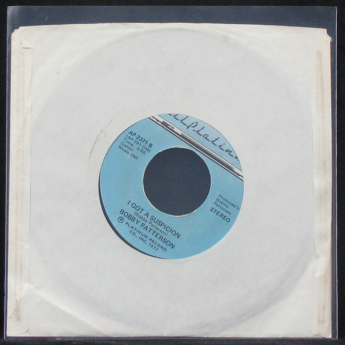 

Bobby Patterson - Right Place, Wrong Time I Got A Suspicion (LP)